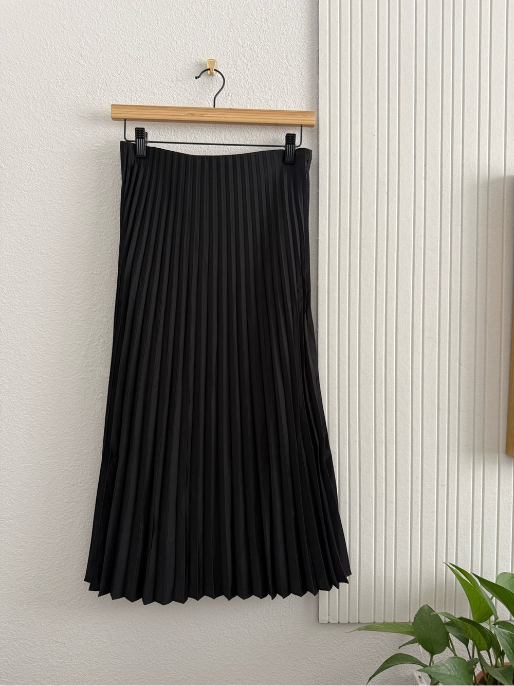 J.Crew Black Pleated Midi Skirt with Lining